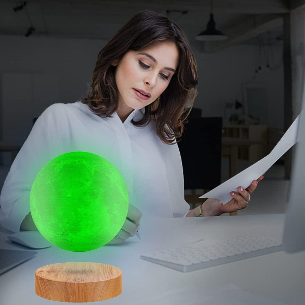 Levitating Moon Lamp 5.9 Inch 16 Colors Moon Lamp 3D Moon LED Light with Remote Control for Unique Gifts,Room Decor,Night Light,Office Desk Toys
