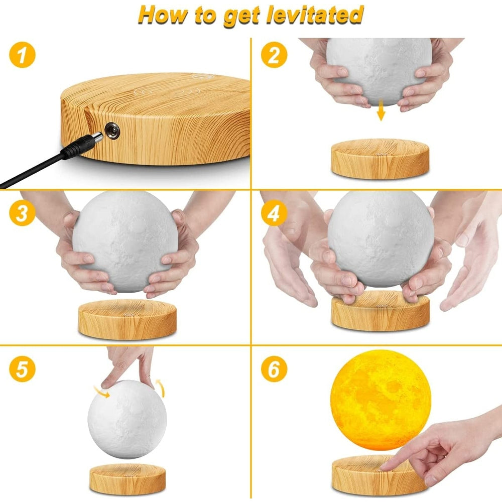 Levitating Moon Lamp 5.9 Inch 16 Colors Moon Lamp 3D Moon LED Light with Remote Control for Unique Gifts,Room Decor,Night Light,Office Desk Toys