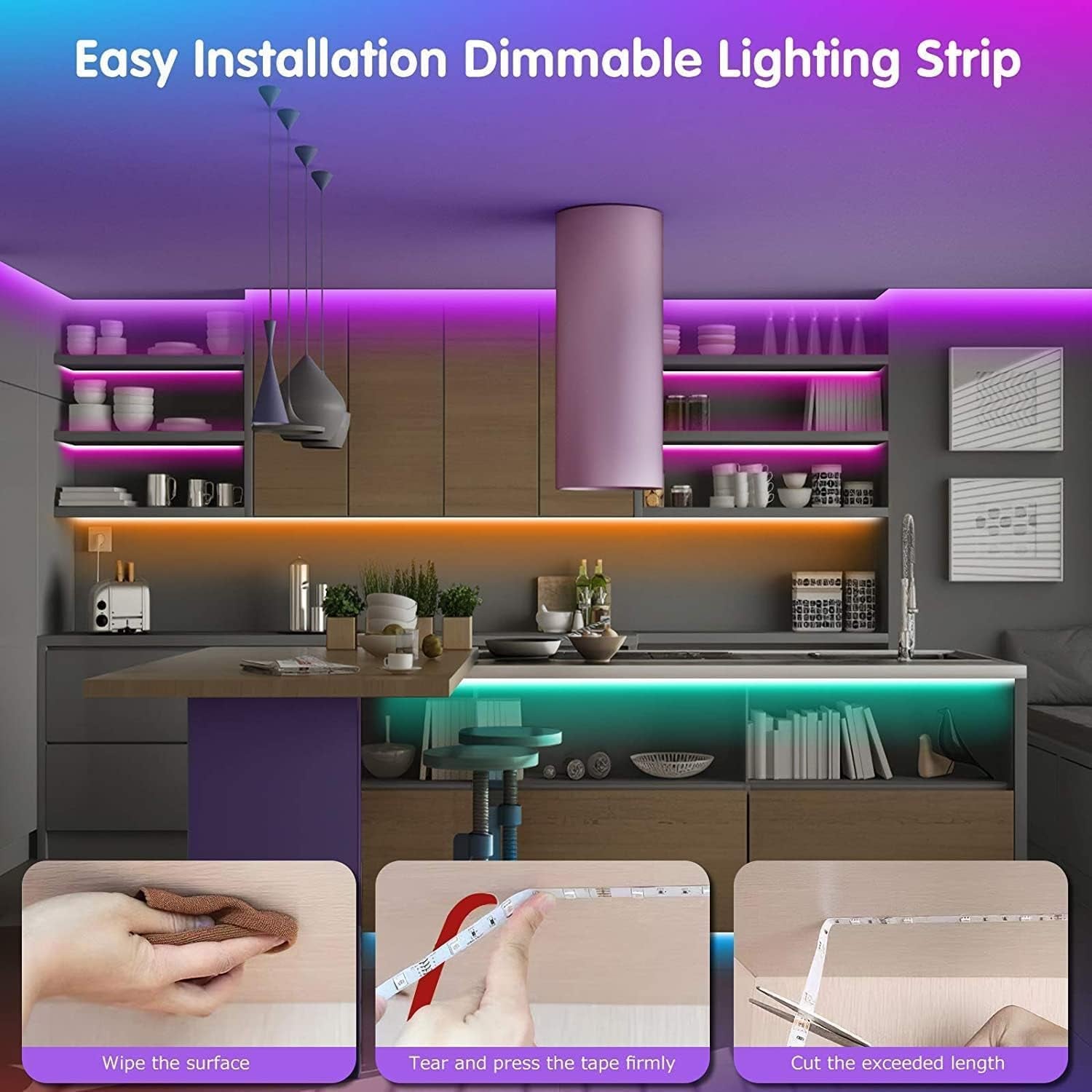 LED Strip Lights - Sync Color Changing with Remote