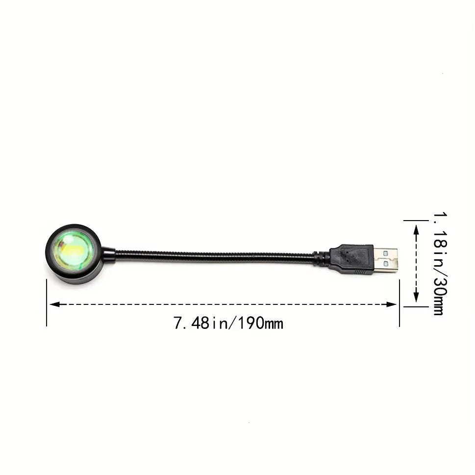 USB Sunset Light LED Rainbow Neon Night Lamp Sunset Projector Self Photography Light Wall Atmosphere Lighting for Bedroom Decor