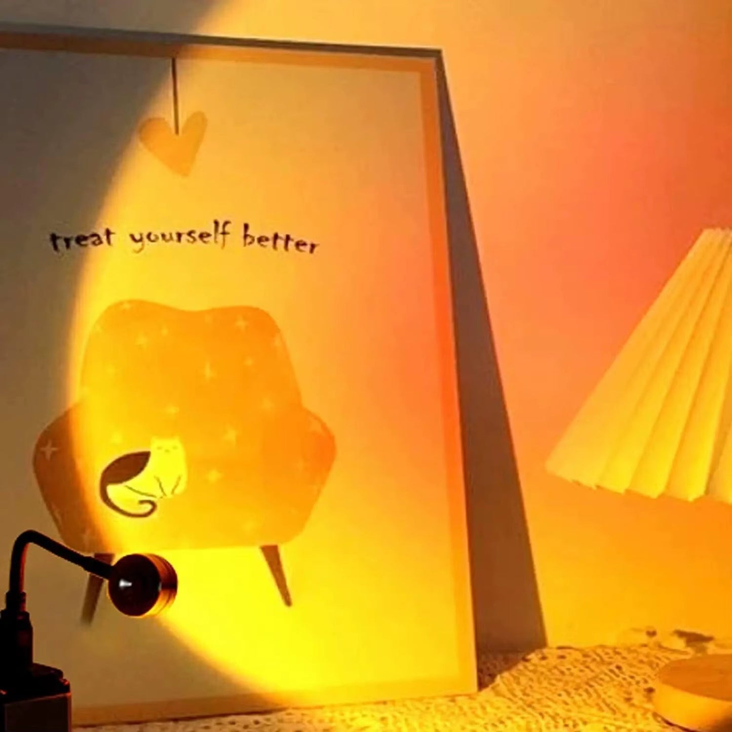 USB Sunset Light LED Rainbow Neon Night Lamp Sunset Projector Self Photography Light Wall Atmosphere Lighting for Bedroom Decor