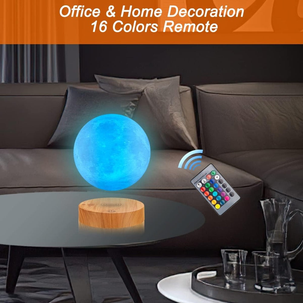 Levitating Moon Lamp 5.9 Inch 16 Colors Moon Lamp 3D Moon LED Light with Remote Control for Unique Gifts,Room Decor,Night Light,Office Desk Toys